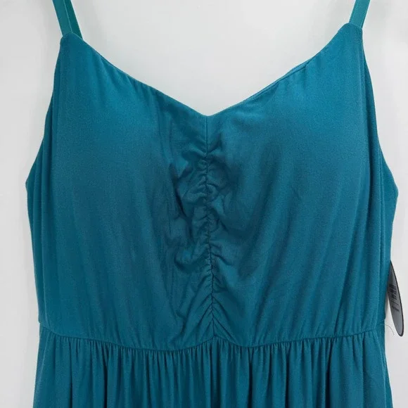 Soma Ultimate Maxi Bra Dress Size L Tropic Palm Ocean Depths Teal Blue - Picture 2 of 11